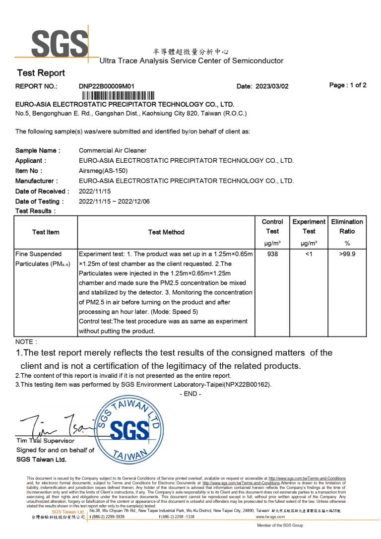 SGS test report 1