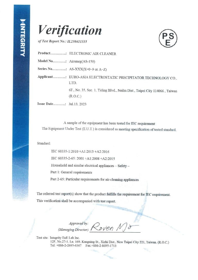 SGS verification report 2